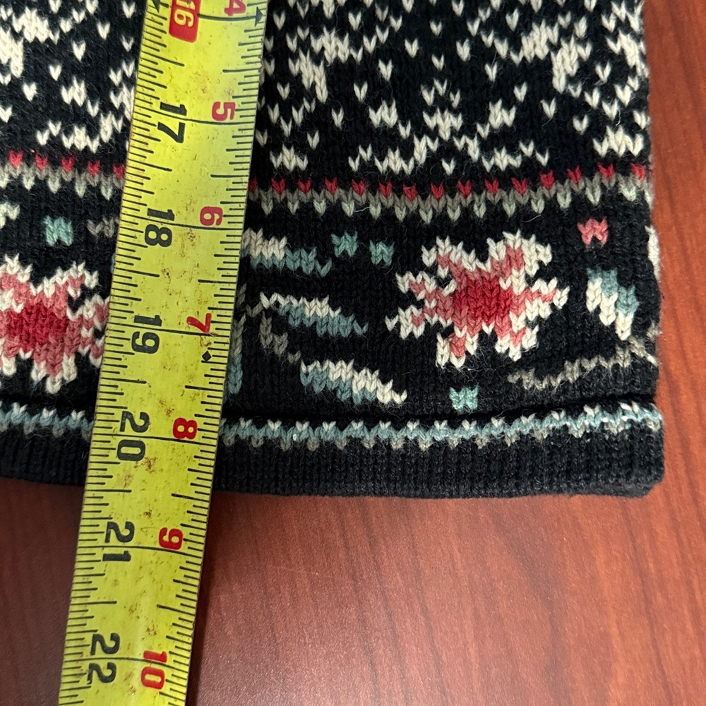 Nomadic Trading Nordic Fair Isle Cropped Cotton Sweater V-neck women’s Sz S - Picture 8 of 9